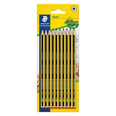 Imagen de Staedtler Noris 120 2BK10D, Lápices de madera certificada, Color Negro ,10 Unidad (Paquete 1)