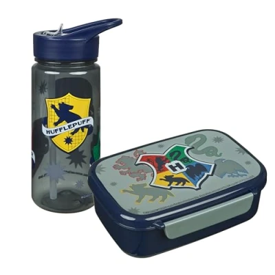 Imagen de Scooli Set de Regalo vajilla Infantil Harry Potter Compuesto por Fiambrera y biberón Ideal para el Colegio o la guardería a Partir 4 años plástico sin BPA