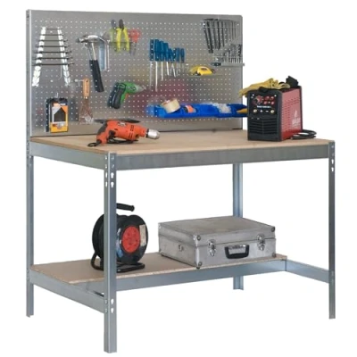 Imagen de Simon Rack Banco de Trabajo Taller, Capacidad Carga 600 kg, 1445x1210x610 mm, Mesa Trabajo, Galvanizado/Madera BT2