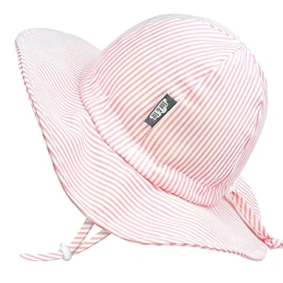 Imagen de Jan &amp; Jul Sombrero de Sol Blando Correa Ajustable para niñas Infantes (Talla: 6 24 Meses, Rayas Rosadas)