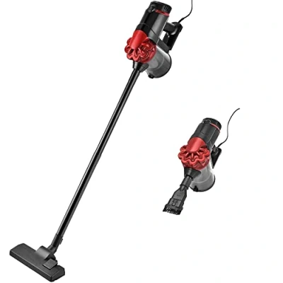 Imagen de Venga! Aspirador de mano y varilla 2 en 1, cable alimentación 4 m, sin bolsa, cepillo para suelos 1 + extras, potencia succión hasta 20 kPa, rojo/negro, 600 W, VG HVC 3001