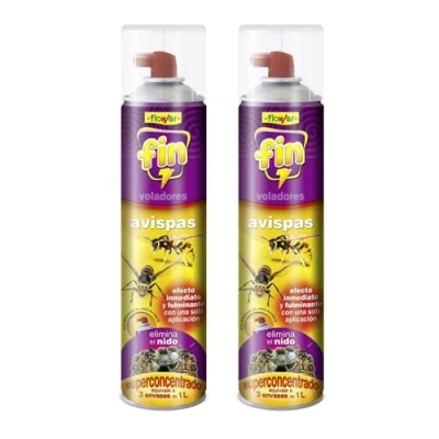 Imagen de FLOWER x2 Insecticida Avispa Asiática Exterior Largo Alcance 5 Metros Spray 800 ML Repelente Avispones, Nidos de Avispas y Avisperos Súper Concentrado Eliminación Inmediata