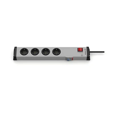 Imagen de Ehmann 0221x00042301 Regleta de 4 enchufes con Interruptor diferencial Integrado (30 mA), 1,5 m Zuleitung