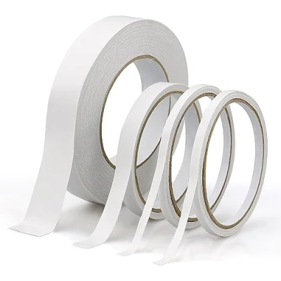 Imagen de LWMLWM 4 rollos de Cinta adhesiva doble cara (2 x 6 mm, 1 12 mm y 24 ancho). transparente cara, fina incolora