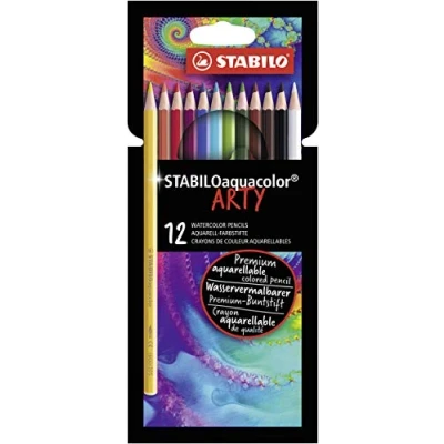 Imagen de Lápiz de color acuarelable STABILOaquacolor Estuche ARTY con 12 colores