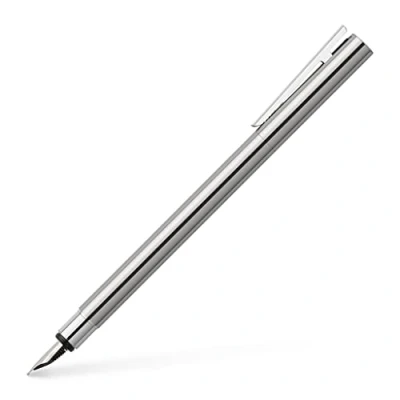 Imagen de Faber Castell 342003 Neo Slim Pluma estilográfica (acero inoxidable, plumín B, plateado)