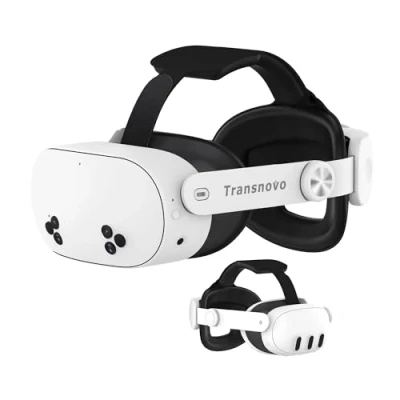 Imagen de TRANSNOVO Correa Elite para Meta Quest 3/Quest 3S Accesorios, Compatible con Oculus 3S, VR Auricular de Cuero PU Mejorado Más Ancho y Grueso