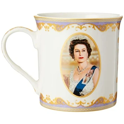 Imagen de The Leonardo Collection Taza conmemorativa Her Majesty Queen Elizabeth II, color blanco, 9 cm de alto