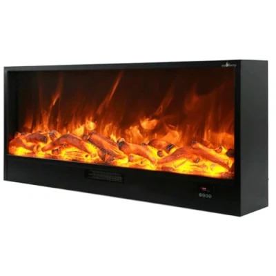 Imagen de Sined Vulture Chimenea Electrica Larga Empotrable 150 Cm 1500w Negro Efecto Llama 6 Niveles Mandos Manuales y Mando a Distancia Incluidos Fabricada Con Paneles Laminados En Frío
