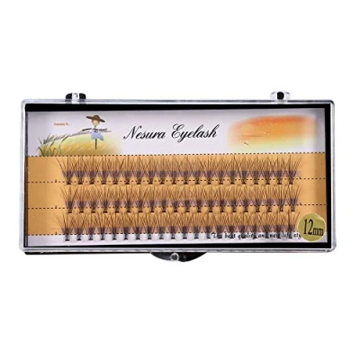Imagen de Extensiones de Pestañas Volumen 3D, 60 Piezas por Bandeja, Haofy Postizas para Maquillaje Ojos, Prefabricadas Racimo Niñas Mujeres Damas, 6mm a 14mm Opcional (12mm)