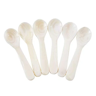 Imagen de DUEBEL 6 Cucharas para Caviar (Blanco, 9cm x 2.4cm)