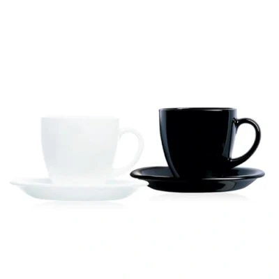 Imagen de Luminarc 22 Cl Carine Blanco y Negro Conjuntos de Taza platillo, Centimeters