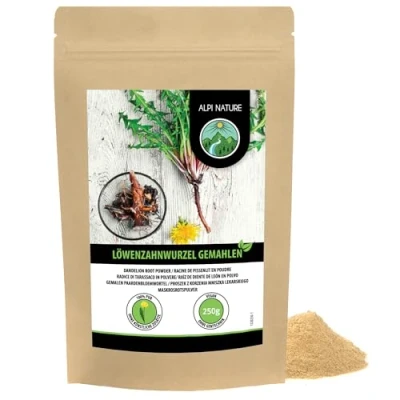 Imagen de raíz de diente león molida (250g), suavemente seca, 100% pura y natural para la preparación bebidas condimento platos
