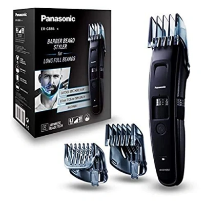 Imagen de Panasonic ER GB86 K503 Recortadora Ideal Barbas Largas con Peine Guía, 3 en 1 Cabello, Barba y Cuerpo