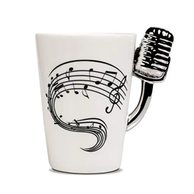 Imagen de Froster Taza Micrófono en caja negra, de té café 220 ml, Regalo para Cantante Musicos Amante la Musica