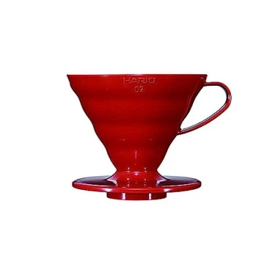 Imagen de HARIO gotero de café transparente VDR 02R V60, 02, rojo, para 1 4 tazas