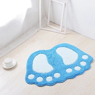 Imagen de ele ELEOPTION Alfombra de baño Antideslizante, Alfombrillas Secado rápido y pies Lindos, Absorbente Agua Suave cómoda Antideslizante para Dormitorio, Cocina, Pasillo, 67x48CM, Café