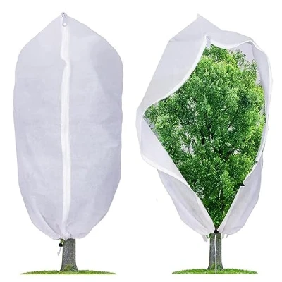 Imagen de AISHOW 2 Piezas Funda para Plantas Cubierta Protección Invierno 120 x 80cm Bolsa Anticongelante con Cremallera y Cordón