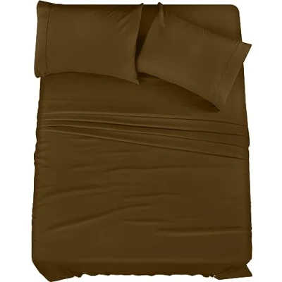 Imagen de Utopia Bedding Juego de sábanas 4 Piezas, Microfibra cepillada, Resistente al Encogimiento y a la decoloración, fácil Cuidado (King, Moca)
