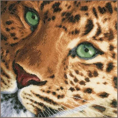 Imagen de Lanarte Aida Lienzo para Cuadro de Punto Cruz, diseño Leopardo