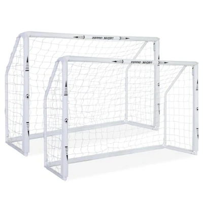 Imagen de ZERRO Juego de 2 Porteria Futbol Niños con Pared Portería Porterias para Idoneidad Adultos y Jardin Recreo &amp; Entrenamiento 180x60x120cm,Blanco