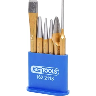 Imagen de KS TOOLS 162.2118 Juego de cinceles y punzones expulsadores Acero cromo vanadio sin asa