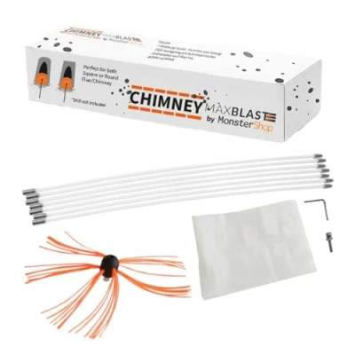 Imagen de Deshollinador Cepillo Nylon 12M Kit Flexibles 12 Varillas de Chimeneas 7M 8M 9M 10M 11M 20M Leña Limpia