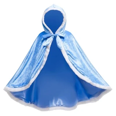 Imagen de Proumhang Disfraz de Princesa Capa para Niñas Disfraces Halloween Trajes navidad Azul 130 5 6 años