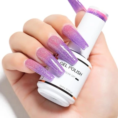 Imagen de Nicedeco esmalte de uñas en gel que cambia color, con cambio temperatura UV/LED Pedicura manicura para Professiona Larga duración y fácil aplicar 15ML 06