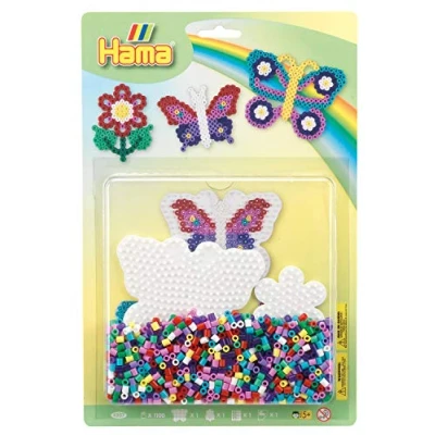 Imagen de Hama 10.4207 Butterfly Paquete de am (tamaño grande), diseño mariposas, multicolor