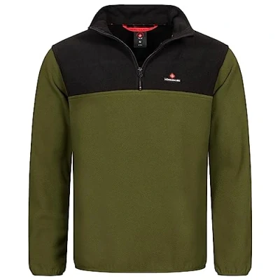 Imagen de Höhenhorn Skyja Sudadera de forro polar para hombre con media cremallera, negro / verde, L