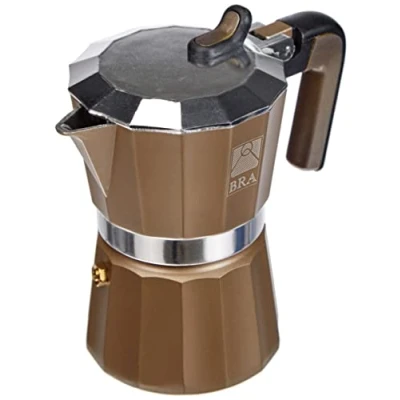 Imagen de BRA Titanium Cafetera, Capacidad 3 Tazas, Plateado (Titanium)