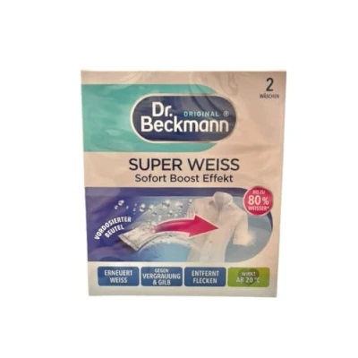 Imagen de Dr. Beckmann Super blanco elimina las manchas grises ayuda contra el amarilleamiento la ropa vuelve a ser brillante 2 x 40 g