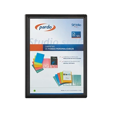Imagen de Pardo Studio Style Carpeta 20 fundas tapas polipropileno personalizables, color negro