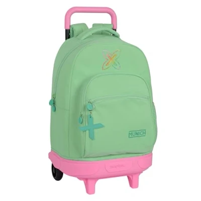 Imagen de Safta MUNICH PISTACHO Mochila Grande con Ruedas, Compacta, Extraíble, Ideal para Niños de Diferentes Edades, Cómoda y Versátil, Calidad Resistencia, 33x22x45 cm, Color