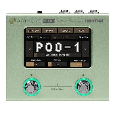 Imagen de Hotone Guitar Bass Procesador Multi Efectos Pantalla Táctil Amp Modeling IR Cabinets Simulación Stereo OTG USB Audio Interface Language Ampero Mini (Matcha)
