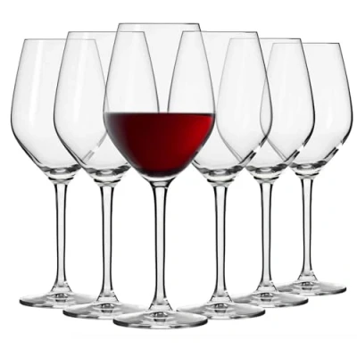 Imagen de Krosno Pequeño Copas de Vino Tinto Conjunto 6 Piezas 300 ML Splendour Collection Perfectos para Uso en Casa, Restaurante y Fiestas Apto Lavavajillas