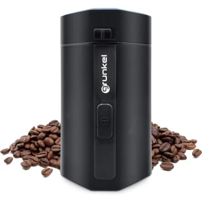 Imagen de Grunkel Molinillo de Café, Frutos secos y Especias Eléctrico con botón presión visor transparente MO 150R Capacidad 50 gr, Cuchillas Acero Inoxidable 150W Negro