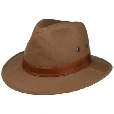 Imagen de Stetson Sombrero Outdoor Cotton Traveller Hombre de Verano Pescador Sol con Banda Piel Verano/Invierno XL (60 61 cm) marrón