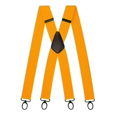 Imagen de Olata Tirantes Anchos Resistentes Multiusos En Forma De X Con Clips Mosquetón 4 cm. Amarillo (Clips Negros)