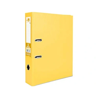 Imagen de Caja archivador liderpapel de palanca carton folio documenta lomo 75mm color amarillo