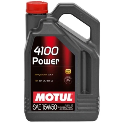 Imagen de Motul 4100 Power 15W 50 4L Aceite de motor 100271 SEAT: Panda, Marbella Hatchback, VOLKSWAGEN: GOLF 2, RENAULT: MEGANE 1
