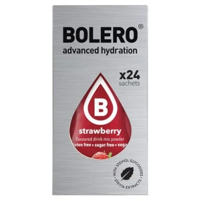 Imagen de Bolero Drink 24 Bolsitas 3 gr gramos Palos Frutas Preparado Polvo Soluble para Bebidas Frescas en Agua Producto, 72 Edulcorado con Stevia (Strawberry)