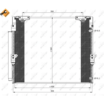 Imagen de NRF EASY FIT 35862 Condensador con secador, junta anular 15,5 10,1 Aluminio 626