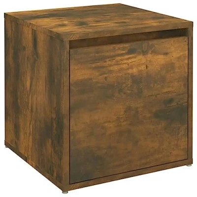 Imagen de vidaXL Cajón Taburete Almacenaje Pasillo Cojín Baúl Oficina Dormitorio Mueble Despacho Habitación Madera Contrachapada Roble Ahumado
