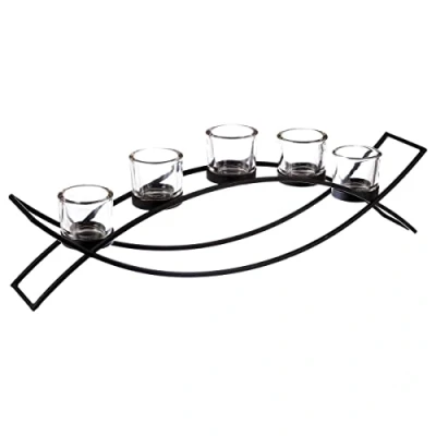 Imagen de Atmosphera Portavelas con pie Metal 5 Velas 17 x 54 cm