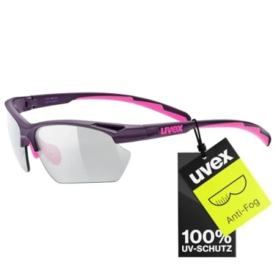 Imagen de uvex sportstyle 802 V small, gafas deportivas unisex, fotocromáticas, antivaho, purple pink/smoke, one size