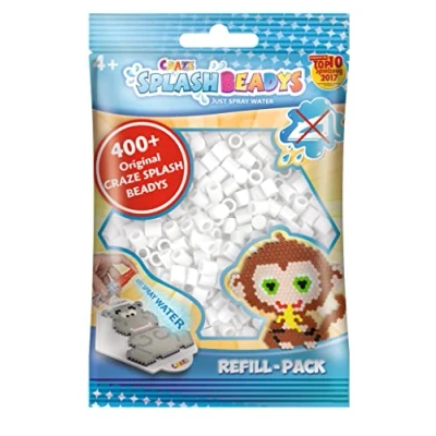 Imagen de Craze Splash Beadys 400 Perlas de Agua Blancas para Niños Kit Manualidades sin Plancha, Fácil Usar, Fomenta Creatividad