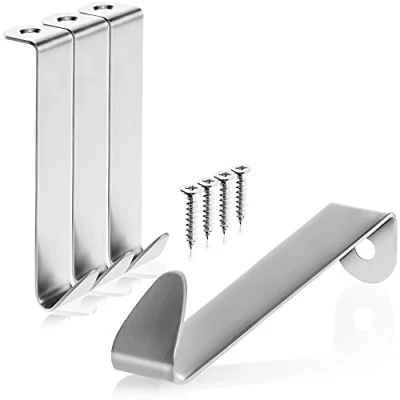 Imagen de com four® 4X Ganchos de Puerta Acero Inoxidable Ropa para el Exterior guardarropa habitación 8,5 cm (04 Piezas con Tornillo)