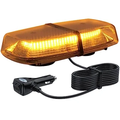 Imagen de Justech Luz Emergencia del Vehículo 72 LEDS 18W de Advertencia Ámbar IP67 Barra Estroboscópica 8 Modos Flash con 5m Cable e Interruptor Control para 12/24V Remolque Camión